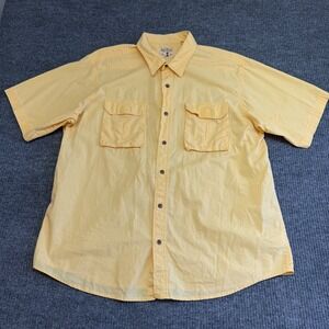 RedHead Yellow Button Down Shirt Short Sleeve 2XL Dual Pocket Cotton